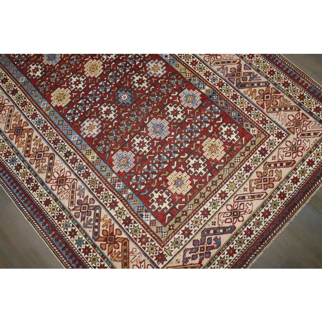 19th Century Antique Zabihi Collection Caucasian Chi Chi Kuba Rug - 4'10" x 8'6" For Sale In New York - Image 6 of 9