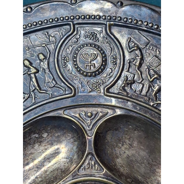 Rare Antique Bezalel Jerusalem 1920s Seder Plate - Raban Exodus Design Judaica For Sale - Image 4 of 18