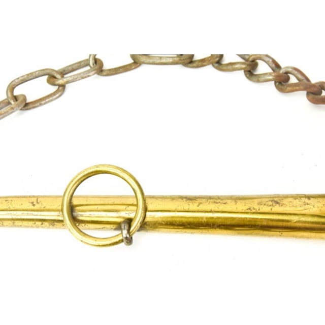 Metal Antique English Double-Cased Solid Brass Horse Hames—A Pair For Sale - Image 7 of 8