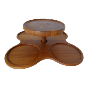 Danish Modern Teak 2-Tier Digsmed Lazy Susan Denmark 1960s