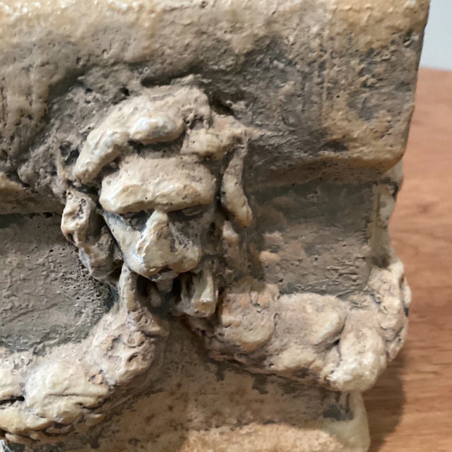 Mid 20th Century Sandstone Candle Holder/Mini Planter With Lion’s Heads by Hayes Parker For Sale - Image 11 of 12