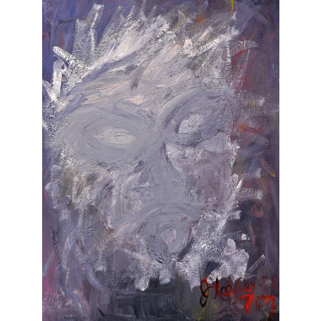 Abstract figure in purple by San Jose, California area artist Daniel David Fuentes (AKA, Xavier Lundt) (American,...
