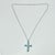 1970s Vintage Southwestern Boho Chic Religious Blue Larimar & Sterling Cross Pendant Necklace - 23” For Sale - Image 4 of 15
