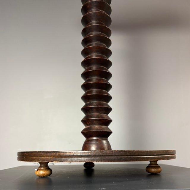 Mid-Century Brutalist French Wood Turned Winepress Side Table in the style of Charles Dudouyt, 1950s For Sale - Image 10 of 13