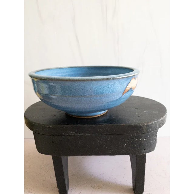 1970s Vintage Midcentury Pottery Bowl Ikebana For Sale - Image 12 of 13