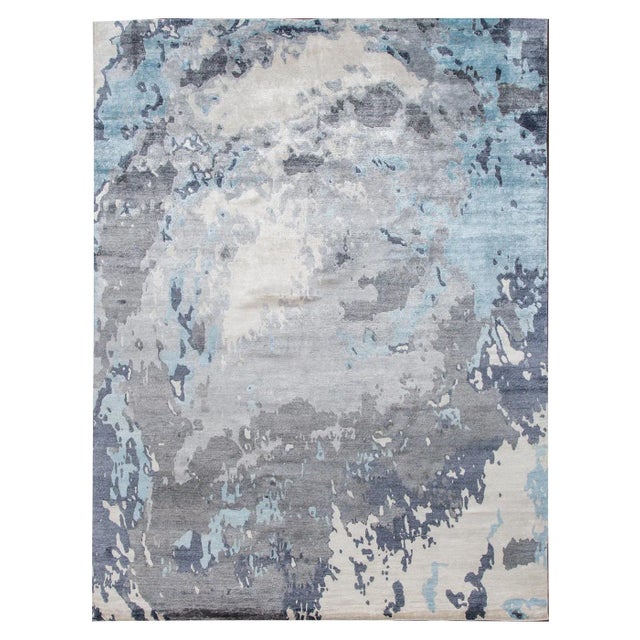 Dark Gray 21st Century Contemporary Modern Wool Rug For Sale - Image 8 of 8