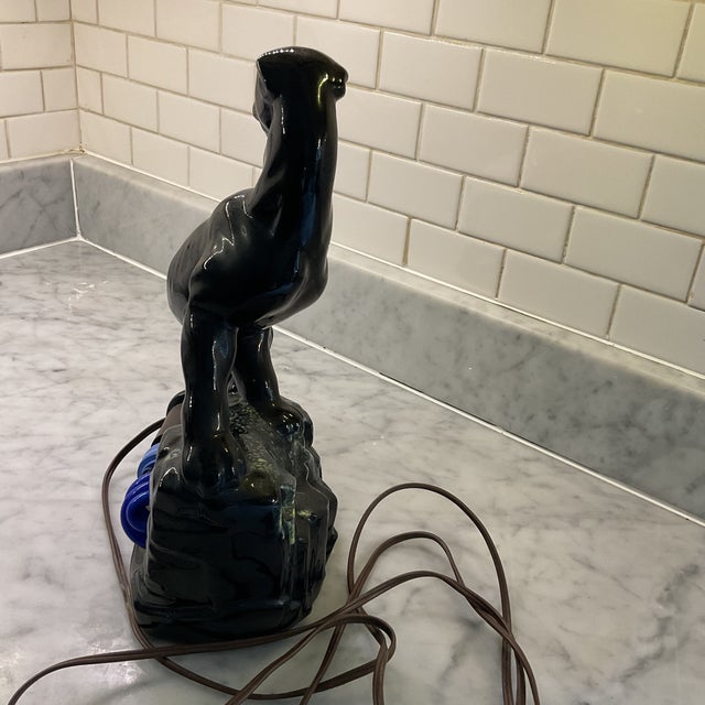 Mid-Century Modern 1950s Mid Century Modern Black Panther Tv Lamp For Sale - Image 3 of 4