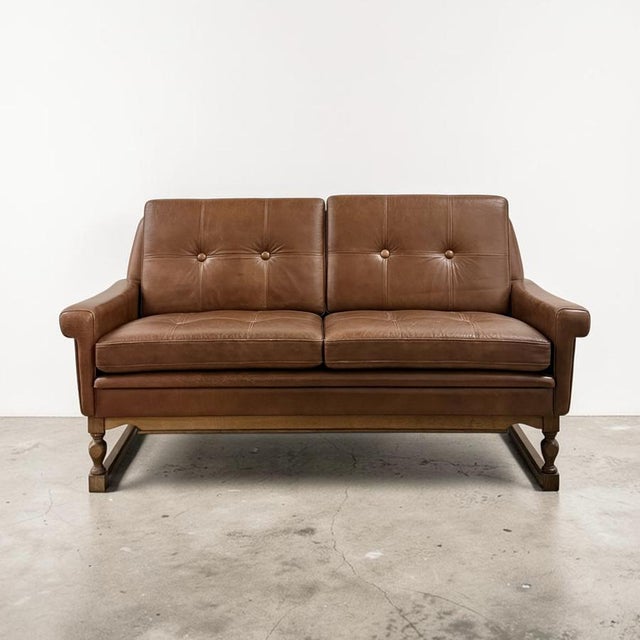 Brown Danish 2-Seater Lounge Sofa by Svend Skipper for Skippers Furniture, Denmark, 1960s For Sale - Image 8 of 11