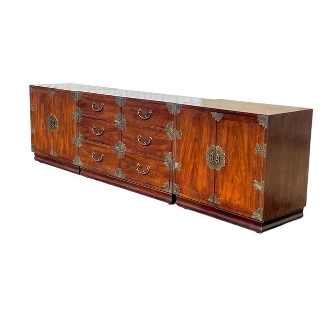 A wonderful 3 part credenza. From the Pan Asian line by Henredon fine furniture 1970’s. Measuring overall 29” h x 18” d x...