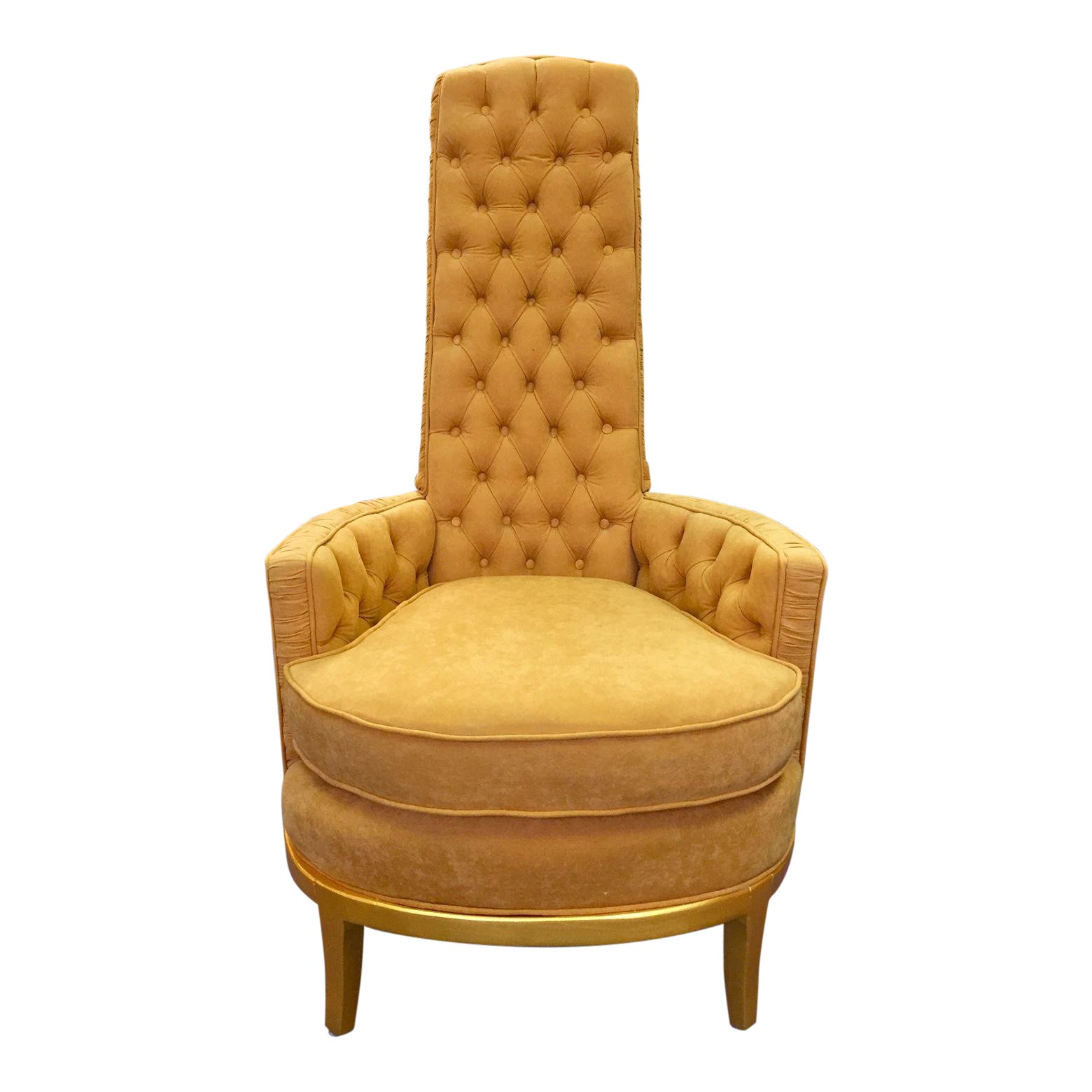 Mid Century Modern Fully Tufted High Back Occasional Chair Chairish