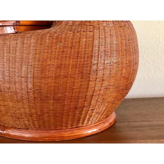 Wood Mid-Century Shanghai Collection Wicker Hen For Sale - Image 7 of 13