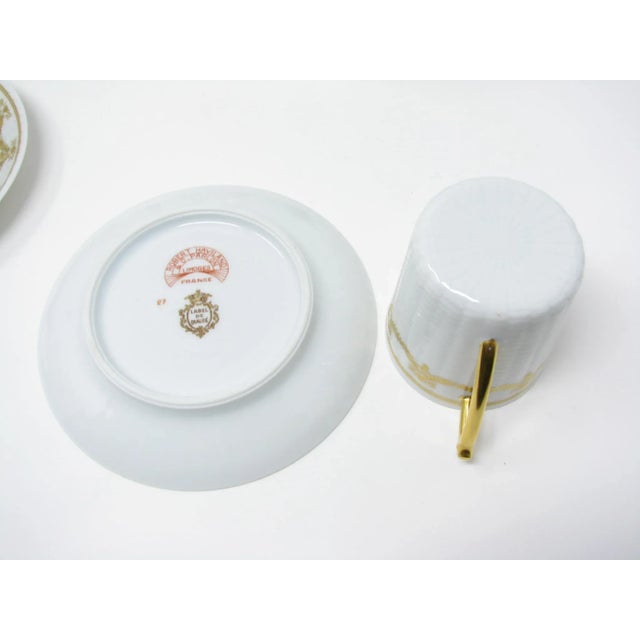 Vintage Robert Haviland & C. Parlon Limoges Porcelain Demitasse Tea or Coffee Set With Gold Decoration - 24 Pieces For Sale - Image 11 of 13
