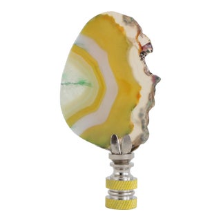 Striped Yellow Agate Lamp Finial For Sale