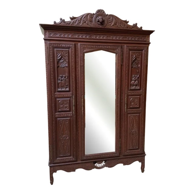 Vintage Wardrobe in Oak, 1920 For Sale