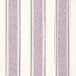 Schumacher Savannah Linen Stripe Fabric in Lavender For Sale