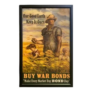 "Our Good Earth... Keep It Ours" Vintage Wwii War Bonds Poster by John Steuart Curry, 1943