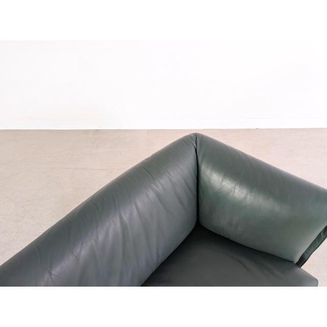 Forest Green Vintage Sofa in Leather from Rolf Benz For Sale - Image 8 of 12