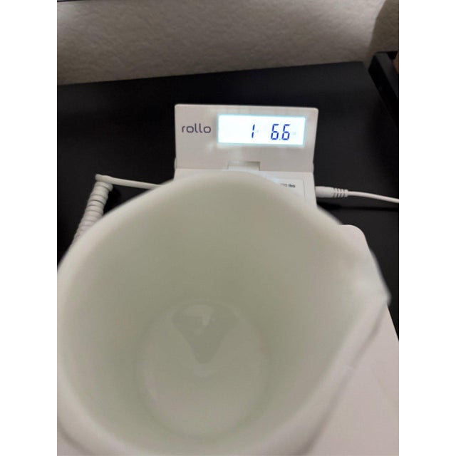 White Westmoreland Milk Glass Creamer Pitcher Paneled Grape Pattern Footed For Sale - Image 8 of 8
