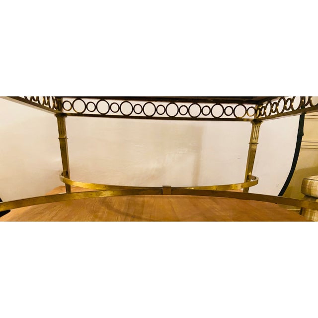 1970s Hollywood Regency Granite Top on Brass Base Center Table For Sale - Image 5 of 13