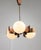 Vintage Italian Copper and Opaline Glass Chandelier For Sale - Image 3 of 18