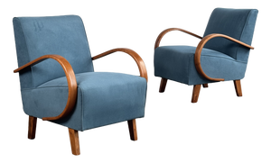 H-410 Lounge Chairs attributed to Jindrich Halabala for Up Závody, 1930s, Set of 2