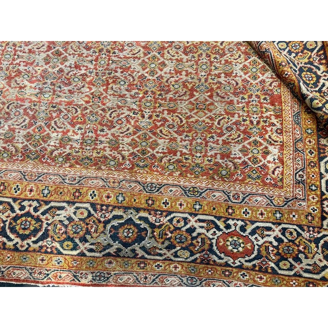 Contemporary Antique Worn Out 12' X 12' Greenisg Gray Persian Mahal Rug For Sale - Image 3 of 11