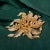 Vintage Gold Poinsettia Large Floral Brooch For Sale - Image 9 of 9