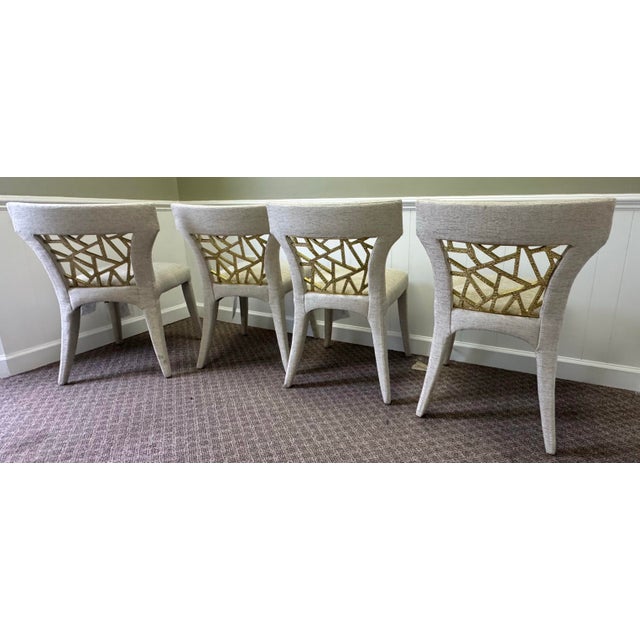 Art Deco Baker Furniture Luxe Filigree Dining Side Chair- Set of 4 For Sale - Image 3 of 11