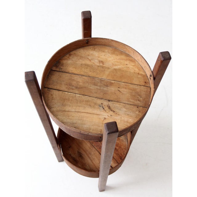 Antique Primitive Cheese Box Two-Tier Shelf For Sale - Image 10 of 10