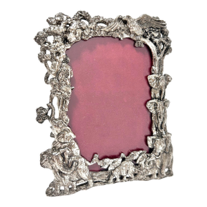 Arthur Court Safari Elephant Picture Frame 1995 Signed Pewter Wildlife Frame