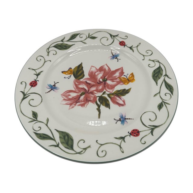 Vintage Botanical Garden Dinner Plates - A Pair For Sale - Image 12 of 12