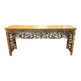 Antique Chinese Gilt Pine Altar / Console Table For Sale