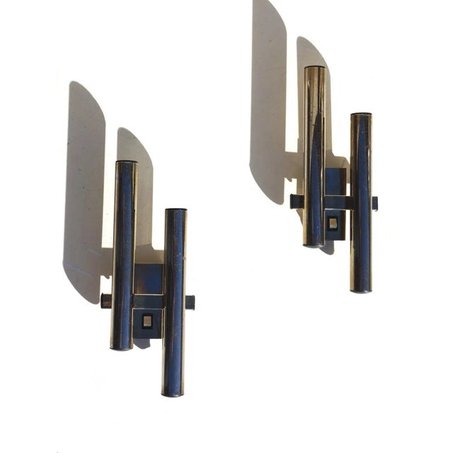 Vintage Italian Wall Lamps from Sciolari, 1970s, Set of 2, in Very Good conditions. Designed 1970 to 1979 This piece has...