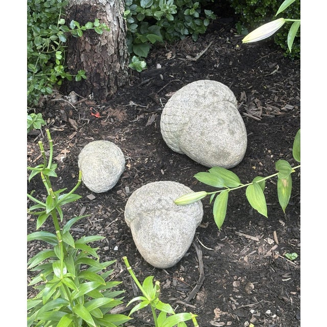Stone Mid 20th Century Set of Three Cast-Concrete Acorns Suitable for Landscape For Sale - Image 7 of 7