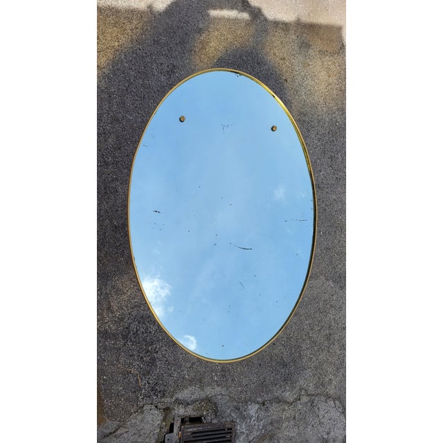 Vintage Oval Mirror 1960s For Sale - Image 3 of 6