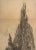Early 20th Century Early 1900's Antique French Charcoal Drawing of Cypress on Paper With Mat, Signed by French Artist Maurice De Lambert For Sale - Image 5 of 5