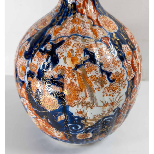 19th Century Japanese Blue and Red Imari Bottle Vase For Sale - Image 10 of 15