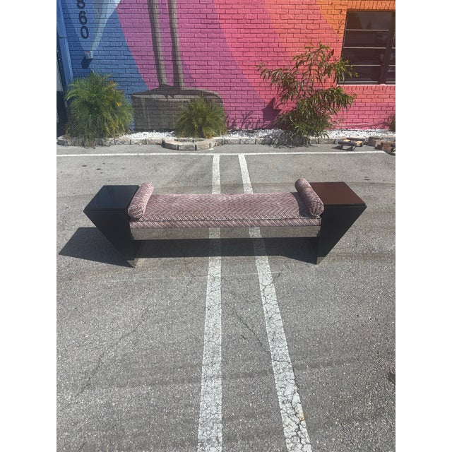 A striking 1995 sculptural bench designed and produced by Lee Weitzman Furniture in Chicago. Blending Art Deco glamour...