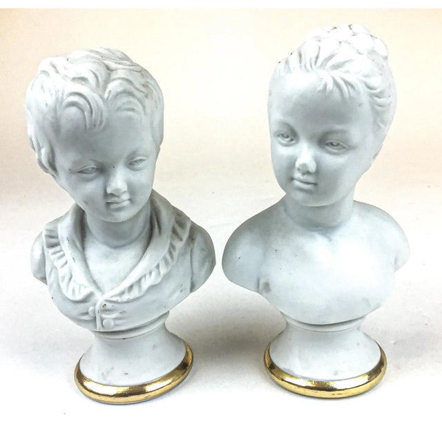 Beautiful pair of Lefton bisque Porcelain Busts. Very detailed features in a wonderful Victorian period style. Very nice...