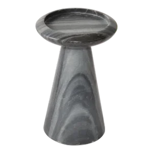 1980s Art Deco Style Slate Gray Marble Pillar Candle Holder