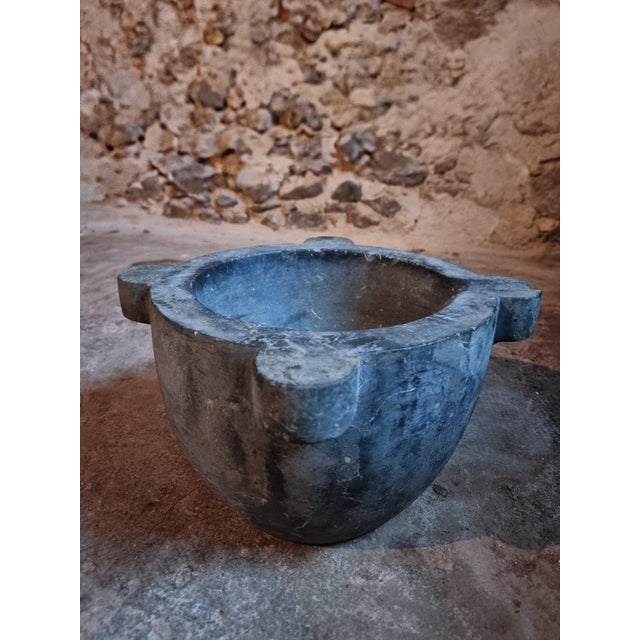 Antique French Black Marble Mortar, 19th Century For Sale - Image 13 of 16