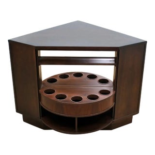 1960s Danish Modern Revolving Corner Bar in Rosewood by Vildbjerg Mobelfabrik For Sale
