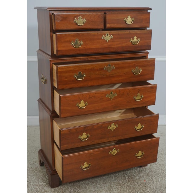 Chippendale Harden Cherry Triple Stack Chippendale High Chest For Sale - Image 3 of 16