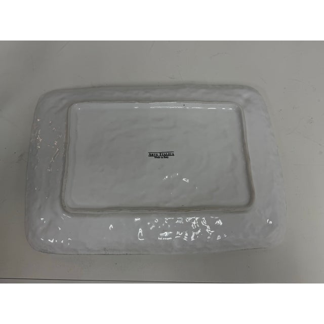 Italian Arte Italica Fleur-De-Lis Rectangular Ceramic Platter For Sale - Image 12 of 12
