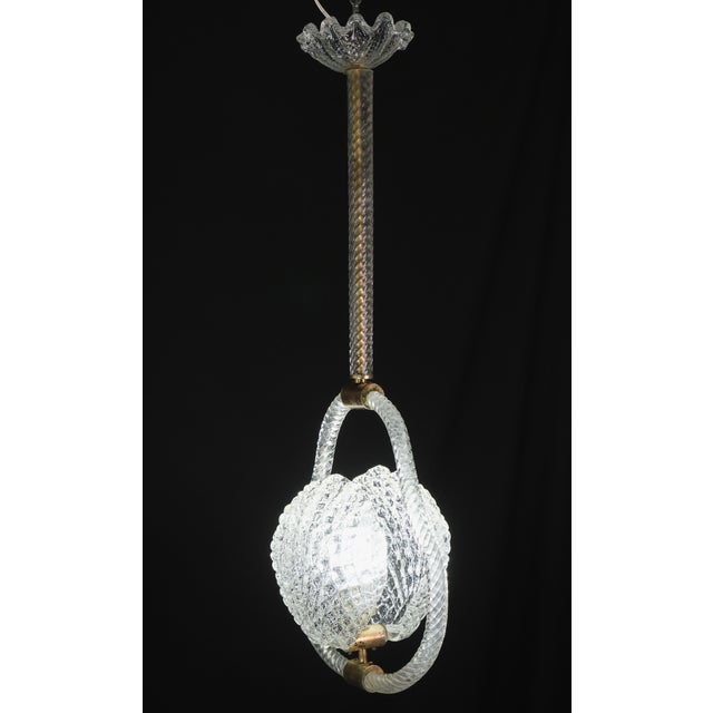 1950s Charming "Shell" Trasparent Murano Glass Chandelier by Barovier E Toso For Sale - Image 10 of 12