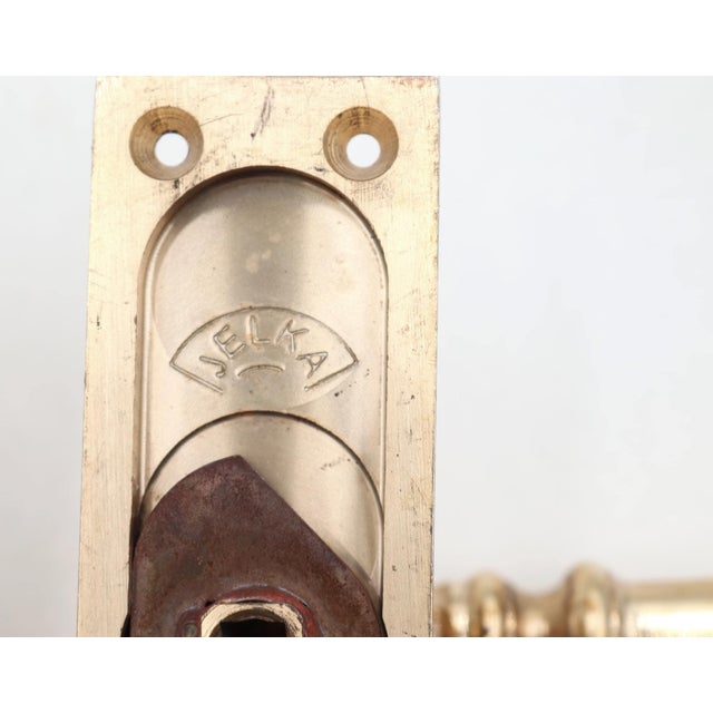 Pair of Traditional Polished Brass Dummy Door Pulls For Sale - Image 6 of 6