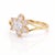 Contemporary Rose Quartz Gemstone Ring | Delicate Flower Style Ring | Pink Gemstone Ring Us (All Sizes Available) For Sale - Image 3 of 4