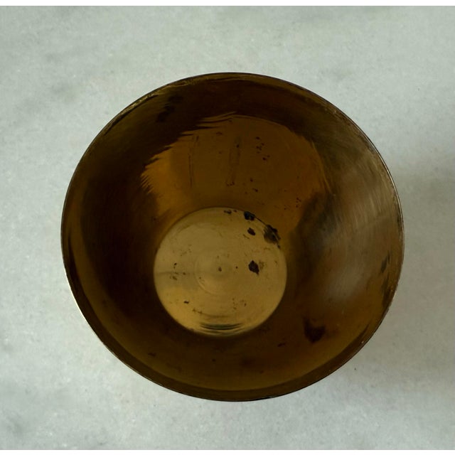 Brass Vintage Mid Century Brass Apple Lidded Trinket Dish For Sale - Image 8 of 8