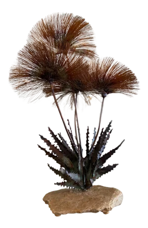 1960s John Steck Brutalist Copper + Natural Rock Pom Pom Desert Flowers