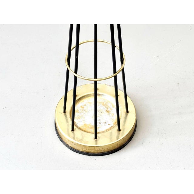 Italian Rotating Umbrella Stand with Brass Elements, Italy, 1950s For Sale - Image 4 of 11